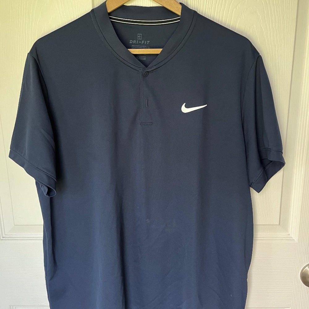 Mens Dri-fit V-neck Button up Shirt